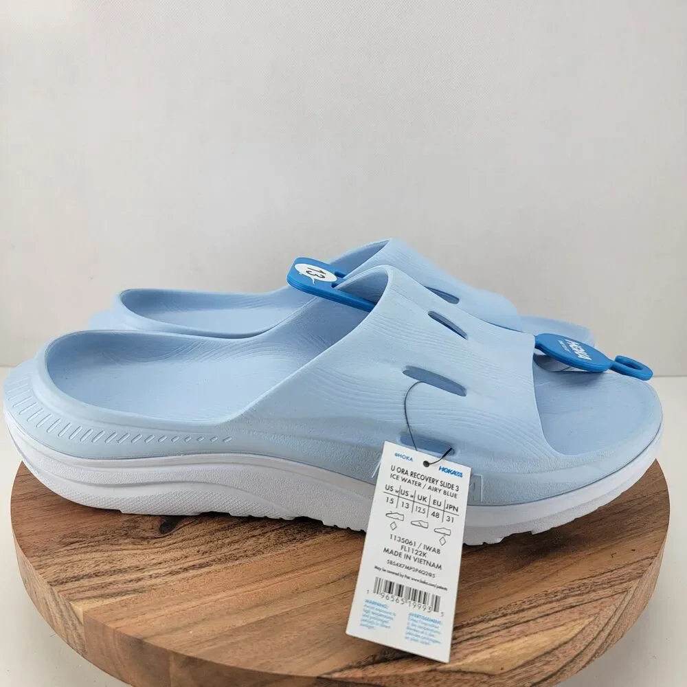 Hoka One One W15 M13 Baby Blue U Ora Recovery Slide 3 Sandals